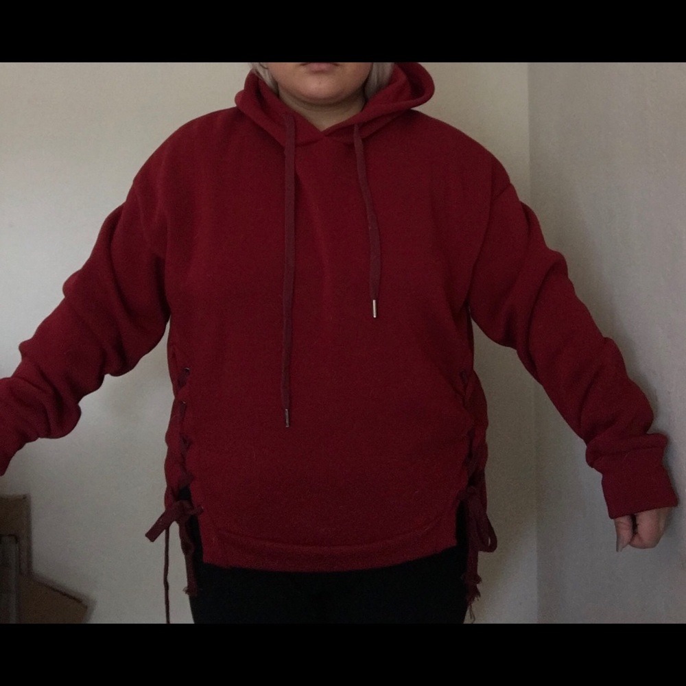 SHEIN Burgundy Plus Size Hoodie